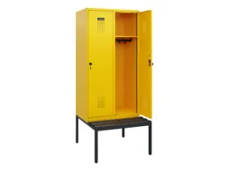 locker met bank,HxBxD 1950x800x815mm,2vak,vak B 400mm,draaigrendel