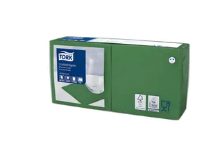Tork 477827 Cocktailservet Advanced Donkergroen 24x24cm - 2