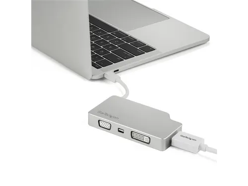 Aluminium A/v Reisadapter 4-in-1 Usb-c Naar Vga, Dvi, Hdmi Of Mdp 4k