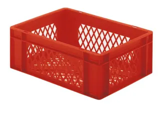 Euronorm-stapelbak 13l 145x400x300mm Wanden/bodem Opengewerkt Rood - 1