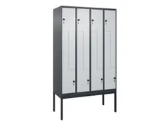 Z-garderobekast,HxBxD 2120x1200x500mm,vak B 150/300mm,draaigrendel