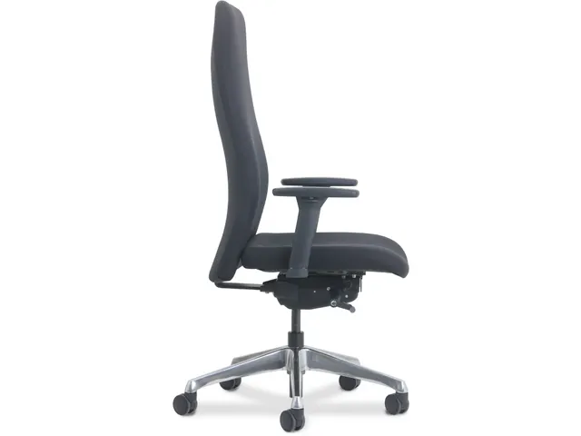 Manager Bureaustoel Vienna Stof Zwart Aluminium voetkruis