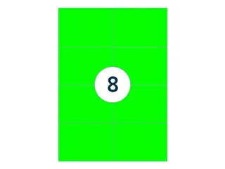 Etiket 105x74mm Fluor Groen 100 Vel - 2