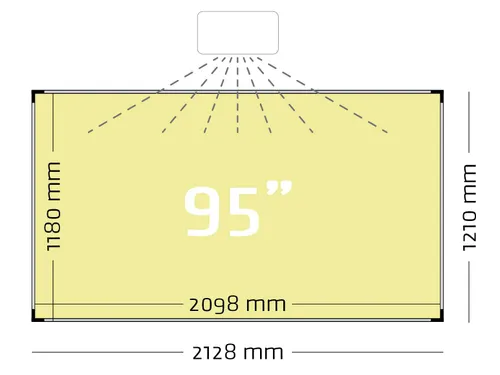 Projectiebord 120x214cm 16:9 mat wit Extraflat
