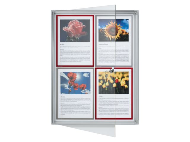 Infovitrine 4xa4 Whiteboard Voor Binnen Aluminium Frame Deur Acrylglas | Muurvitrine.be