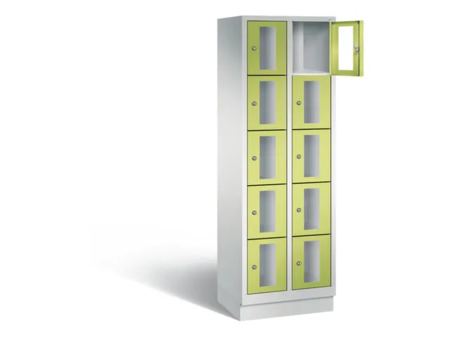 Lockerkast 1800x610x500mm 2x5 vakken Cilinderslot, Sokkel, RDS1108060