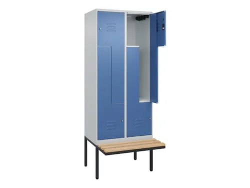 Z-garderobekast,HxBxD 2120x800x815mm,4vak,vak B 400mm,cil.-slot