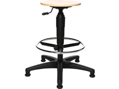 Topstar Kruk Tec 60 met Verchroomde Voetring Hout Steldoppen