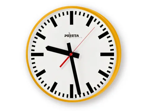 Wandklok Kwarts Klokkenkast Gelakt Metaal 30 cm Kleur Ral1023