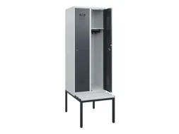 locker met bank,HxBxD 1950x600x815mm,2vak,vak B 300mm,cilinderslot