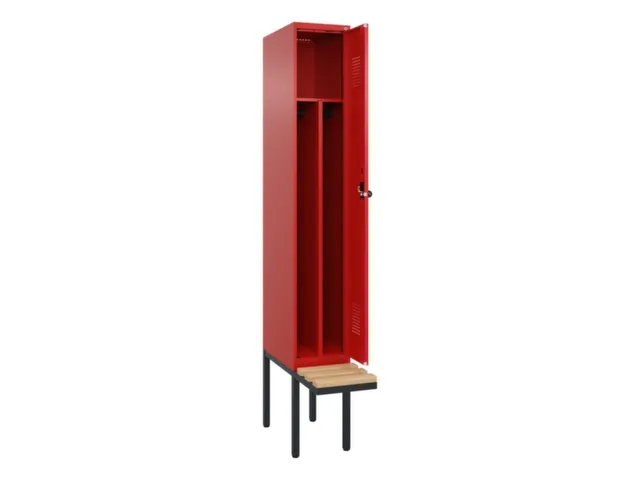 locker met bank,voor scheiding van kleding,HxBxD 2120x300x815mm,1vak