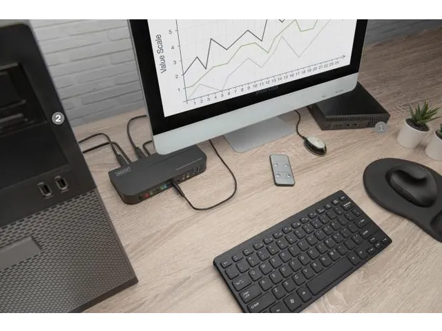 KVM-switch Zwart 2-poorts 4K60Hz 2xDP in, 1 x DP/HDMI uit