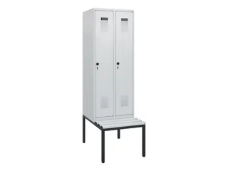 locker met bank,HxBxD 1950x600x815mm,2vak,vak B 300mm,draaigrendel - 2