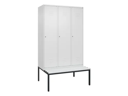 locker met bank,HxBxD 2120x1200x815mm,3vak,vak B 400mm,cil.-slot