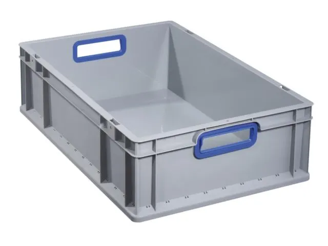 Euronorm-stapelbak 170x600x400mm Pp Wand/bodem Gesloten Grijs/blauw