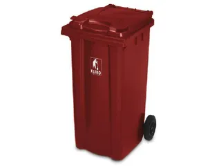 Vuilcontainer PE 240 liter HxBxD 1100x580x740mm met wielen rood - 2