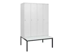 locker met bank,HxBxD 1950x1200x815mm,4vak,vak B 300mm,cil.-slot
