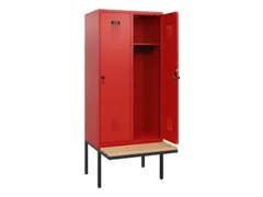locker met bank,HxBxD 1950x800x815mm,2vak,vak B 400mm,draaigrendel