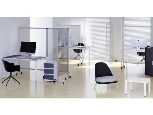 mobiel hygiënescherm 1800x1200x390mm enkel veld PMMA