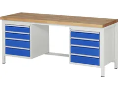 werkbank,HxBxD 840-1040x2000x700mm,beukblad,draagverm. 1250kg,4voeten