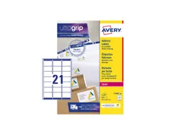 Adresetiket Avery QuickPeel L7160-40 63.5x38.1mm Wit 840 stuks