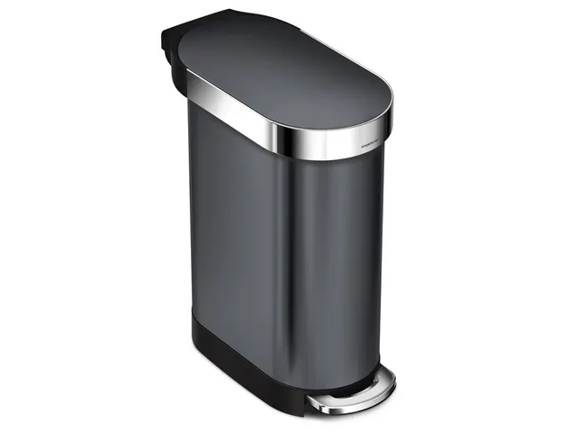 Pedaalemmer Slimline met Liner Pocket 45 Liter Zwart RVS