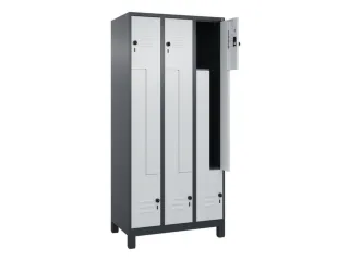 Z-garderobekast,HxBxD 1950x900x500mm,vak B 150/300mm,draaigrendel - 2