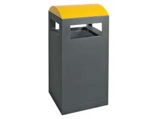 afvalbak,v. buiten,90l,HxBxD 1050x450x450mm,legbord,romp staal RAL7016 - 2