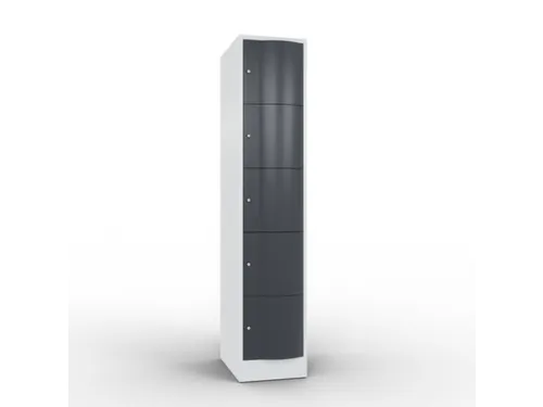 lockerkast cil.slot 1950x396x640mm 1x5 vakken RAL7035 front RAL7021