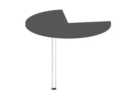 aanbouwtafel,i.h.v.,HxØ 720-840x1000mm,driekwartrond,MS-donkergrijs