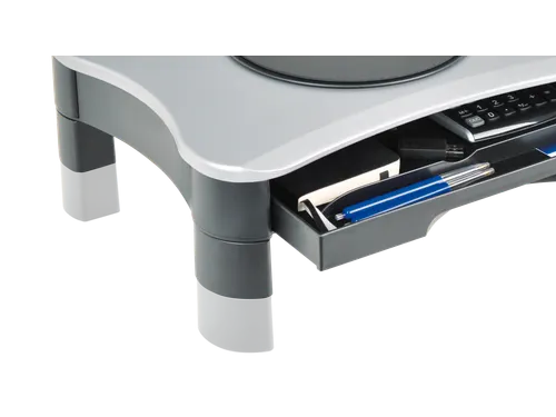 Monitorverhoger 2 Hoogte Standen 2 Lades Draaiplateau Zilver/Zwart