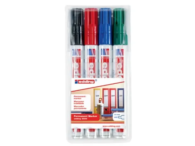 Marqueur Permanent Edding 3000 étui de 4 pièces assorti