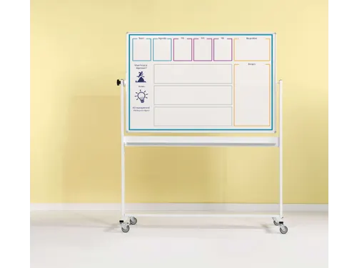 Kantelbord Whiteboard Dubbelzijdig Bedrukt 100x150cm staal alu-profiel