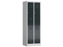 Dubbeldekse garderobekast 1800x590x500mm 2x2vak klink RAL7035 RAL7016