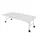 klaptafel,HxBxD 750x2400x1200mm,hoekig,4voeten wit,ovale buis,blad wit