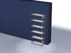 Inhaakstelling Aanbouwveld 2500x1000x400mm Vaklast 200kg 6legborden