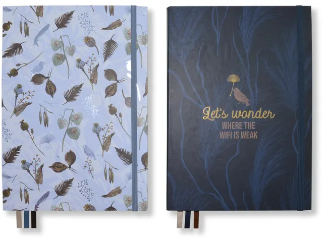 Notitieboek Large Natural krimp van 2 stuks. Punt-gelijnd, 320 pagina'