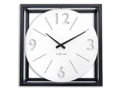 Tafel/wandklok NeXtime Time Frame 40x40cm wit metaal