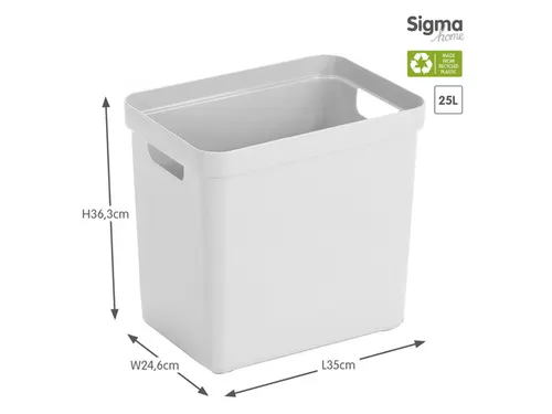 Sigma Home opbergbox 25L wit - 35x24,6x36,3cm