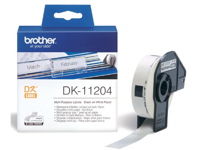 Etiket Brother DK-11204 17x54mm 400stuks | LabelprinterOnline.be