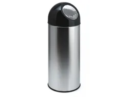 Afvalbak Met Pushdeksel 55 Liter RVS Zwart