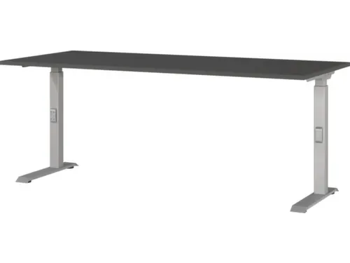 In hoogte verstelbaar bureau,HxBxD 680-910x1800x800mm,blad grafiet