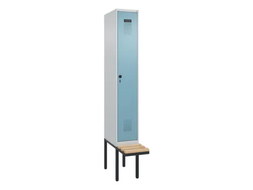 locker met bank,voor scheiding van kleding,HxBxD 2120x300x815mm,1vak