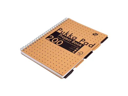 Projectboek Pukka Pad Kraft A4 lijn 5-tabs 200 pagina's 80gr