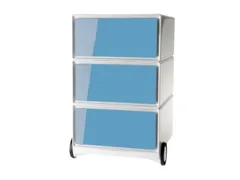 mobiel ladeblok,HxBxD 642x390x436mm,3lade(n),romp wit,front blauw