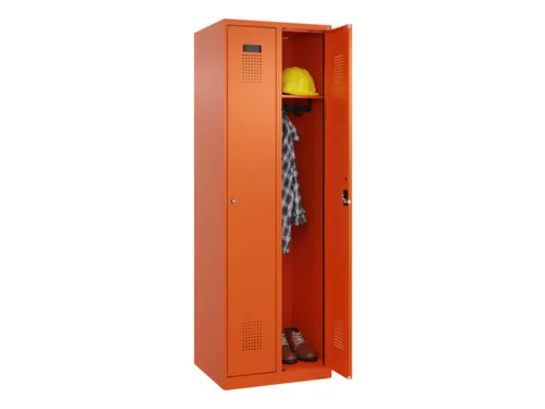 locker,HxBxD 1850x600x500mm,2vak,vak B 300mm,cil.-slot,staand op vloer
