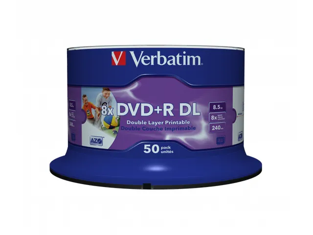 DVD+R Double Layer Wide Inkjet Printable8.5GB 8x 50 Stuks