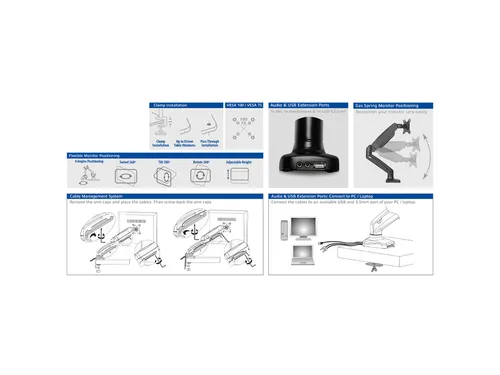 Monitorarm ACT office met gasveer 1 scherm