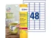 Etiket Avery L4778REV 45.7x21.2mm wit 960stuks