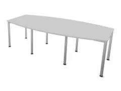 vergadertafel,HxBxD 740x2400x1200mm,vatvormig,MP-lichtgrijs